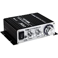 Lepy LP-2024A - Pequeño amplificador de alta fidelidad para coche- ordenador- hogar negro V3S-Nero+5A V3S 5A